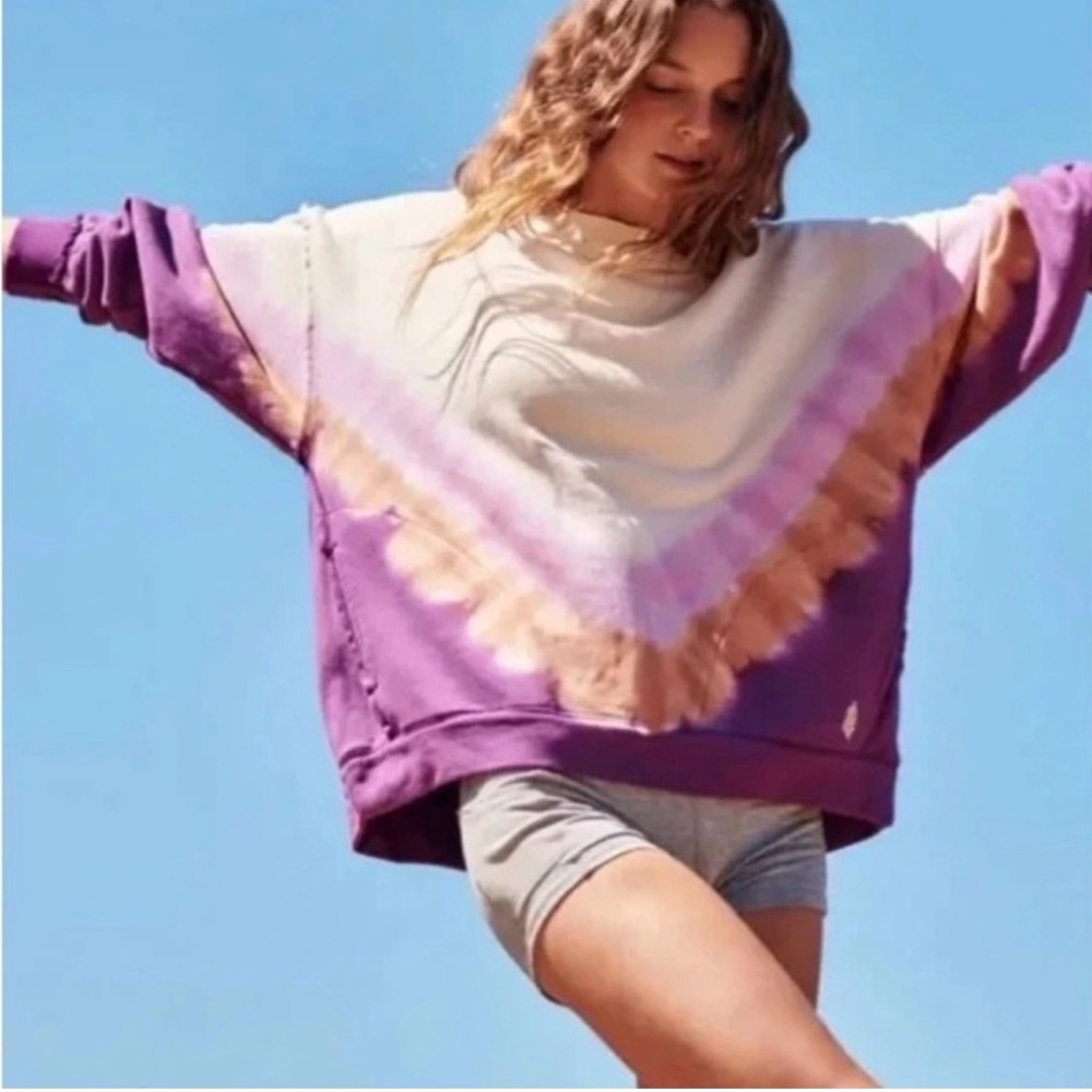 FP Movement Metti Ombre Tie Dye Oversized Crewneck Sweatshirt NWT S